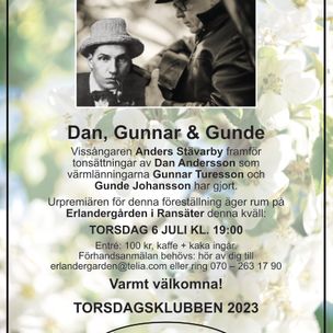Enskild affisch Dan Gunnar Gunde 6 juli 2023